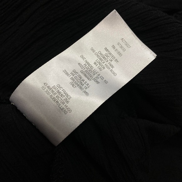 Logo Black Top Blouse Button Front Women Large Emo Gothic Mourn Pintucked Pocket - Picture 7 of 10